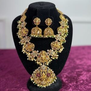 Exquisite Gold Dashavatar Necklace Set